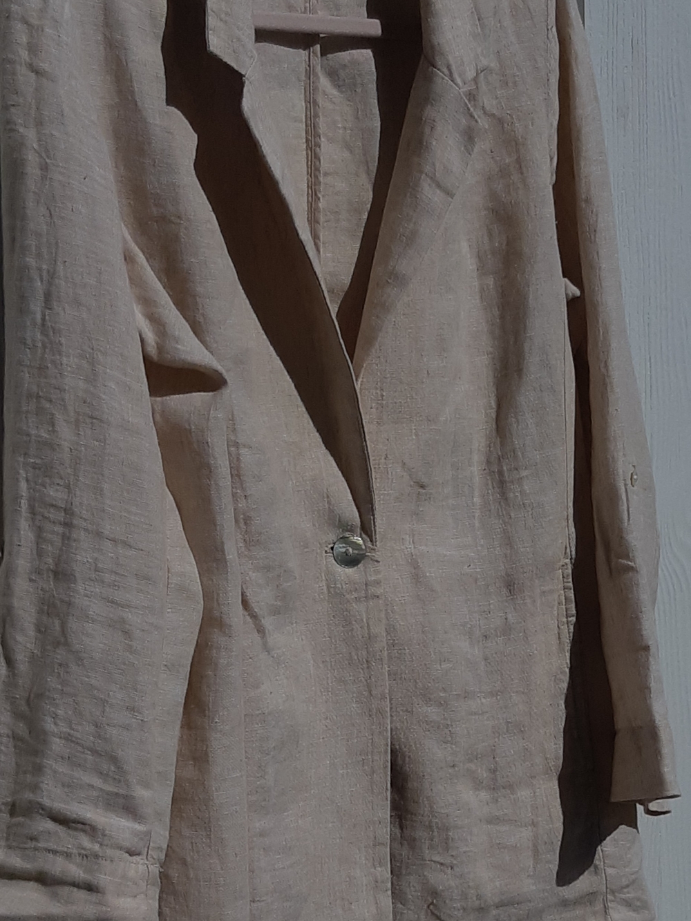 Christian Siriano Beige 100% Linen Blazer - Picture 3 of 4
